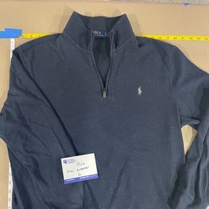 Polo Ralph Lauren Blue 1/4-Zip Sweater Sweatshirt Size L